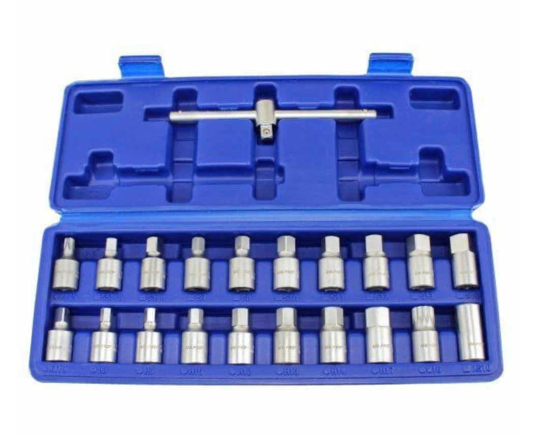 21pc 3/8″ DR Master Drain / Sump Plug Key Set 3007