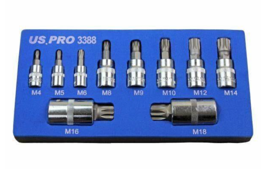 10pc Triple Square Bit Sockets in Eva Tray 3388