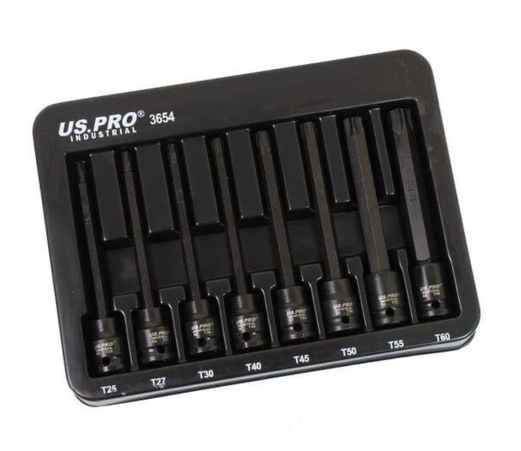 8pc 3/8″ DR Extra Long Impact Star Bit Socket Set 3654