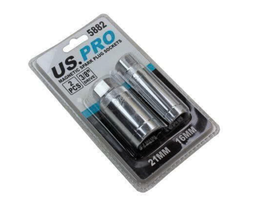 2pc 3/8″ DR Magnetic Spark Plug Sockets 16 & 21mm 5882