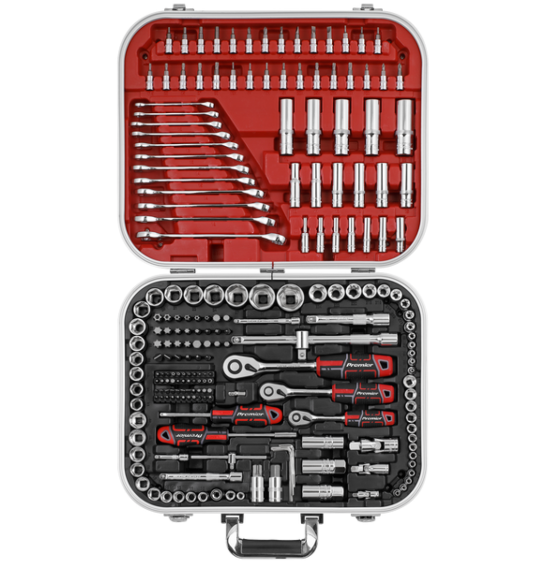 Premier Socket Set 1/4", 3/8" & 1/2"Sq Drive 216pc AK7982