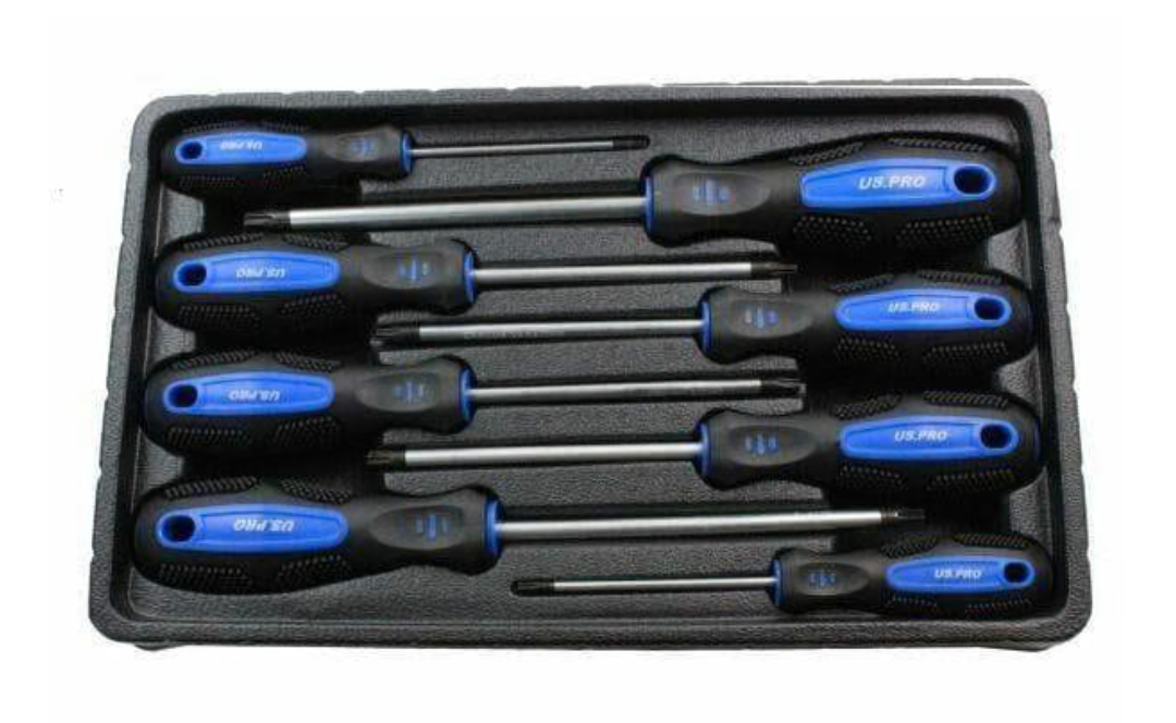 8pc Tamper Proof Torx Screwdriver Set 1608