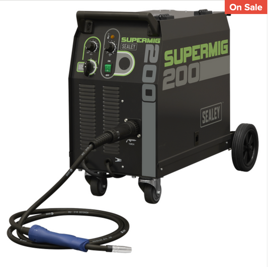 Professional Gas/Gasless MIG Welder with Binzel® Euro Torch 200A 230V SUPERMIG200